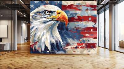 memorial day concept with eagle Wall mural