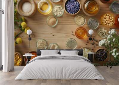 set of herbal medicine ingredients  Wall mural