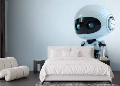 white robot on the white background Wall mural