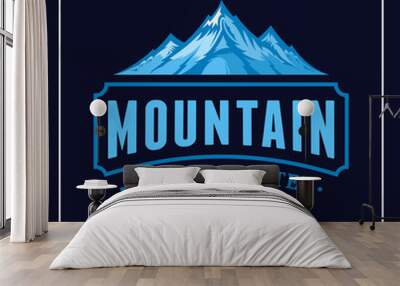 Vector ice mountain water logo Wall mural