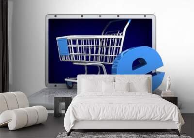 Laptop and abstract e-shop Wall mural