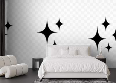 Black stars icon set. Stars collection. Star icon collection. Different star shapes. Sparkle star icon set. Vector graphic Wall mural