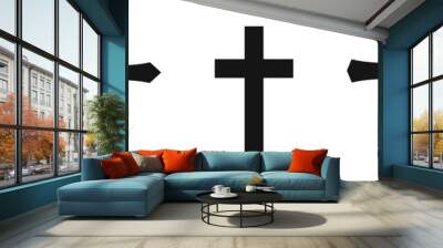 Cross vector icon. Christian cross vector icon. Crucifix symbols. Cross symbol.  EPS 10 Wall mural