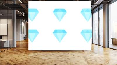 Diamond icon collection. Dimond icon set in flat style. Gem icons. Gemstone icon set. Different diamond shapes. Vector graphic Wall mural