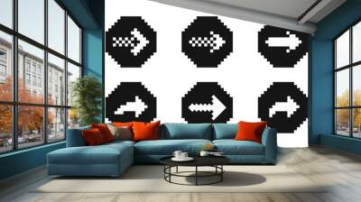 Set of pixel arrows. Arrow pixel art. 8 Bit pixel arrows. Pixel arrows. 8 bit pixel arrows vector illustration. Wall mural