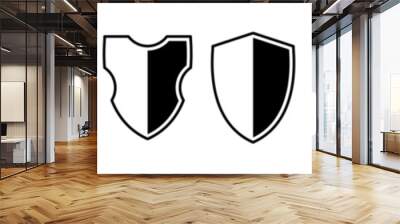 Shields icon set. Different shields shapes. Protect badge. Black security icon. Protection symbol. Security logo.Vector graphic. Wall mural