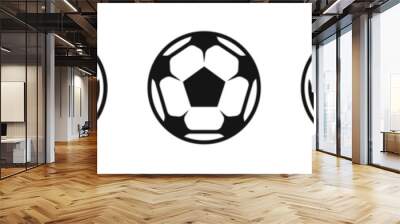 Soccer ball icon. Football ball. Ball vector illustration. Flat black ball illustration. Soccer ball vector icons. Wall mural