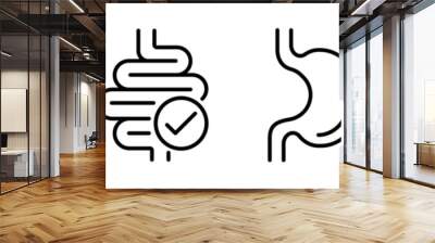 Stomach vector icons. Digestion icons. Diet icons. Wall mural