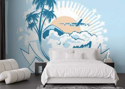 Tourism, abstract vector illustration with copy space Wall mural