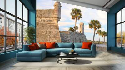 Castillo de San Marcos at sunset, Florida, USA Wall mural