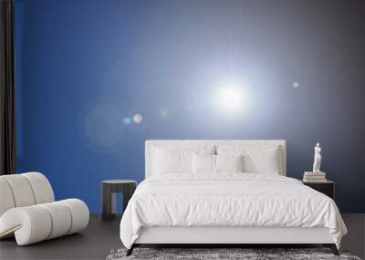 lens flare on blue background Wall mural