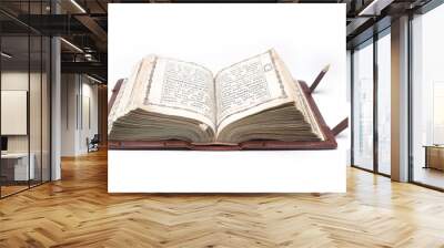 Old open antique bible isolated on white background with clipping path. Wall mural