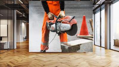 Concrete cutter machine Wall mural