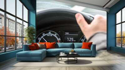 Driving car over speed Wall mural