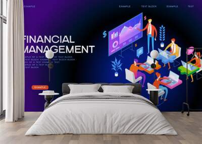 Financial management concept banner Wall mural