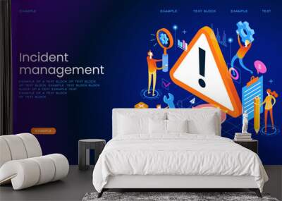 Incident Management process. Business Technology. Incident management banner web icon. Business process management with an icon of the incident, process, detection, analysis, initial support, restore, Wall mural