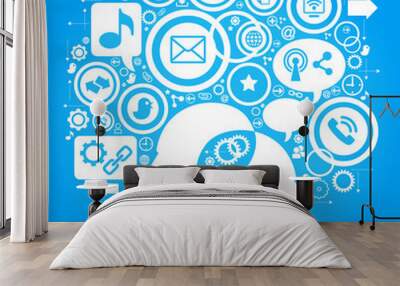 people communicate on the internet Wall mural