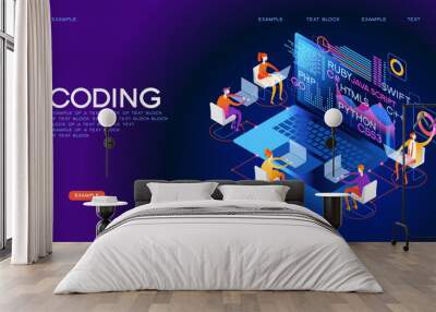 PROGRAMMING SKILLS  concept banner Wall mural