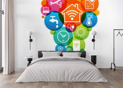 Smart home control  template. Wall mural