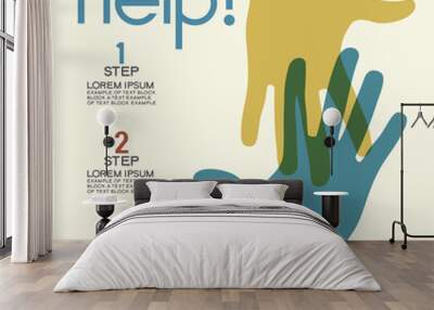 template help background. helpful icon. service concept us support help desk. infographics design we Wall mural