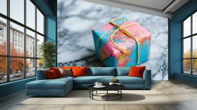 Global Gift Wrapped in World Map Wall mural