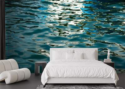 Blue sea surface for background. Selective focus. Wall mural