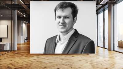 Handsome businessman portrait. Black and white toned. Wall mural