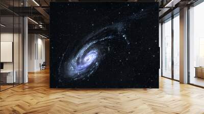 Spiral galaxy in deep space with star field background. Wall mural