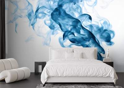 blue smoke on white background Wall mural