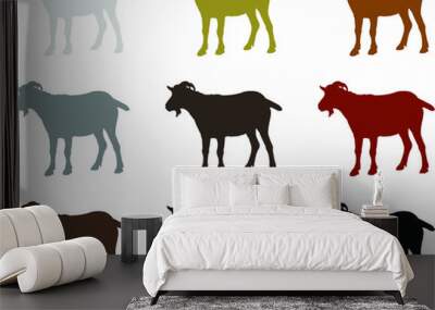 farm goat animals collection vector Wall mural