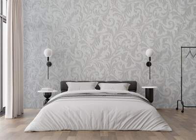 Gray wallpaper with art pattern Wall mural