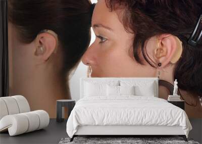 woman with hearing aid Wall mural