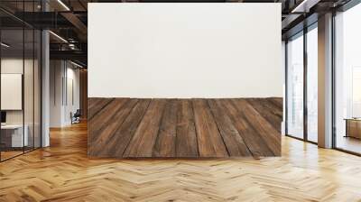 wooden floor, old wood plank, brown vintage board room interior Wall mural