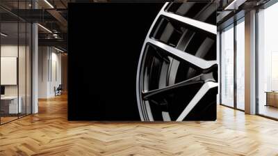 black beautiful sports alloy wheels forged, long layot Wall mural