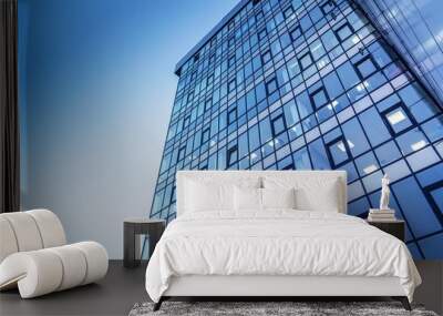 glass building against the sky. Modern urban design Wall mural