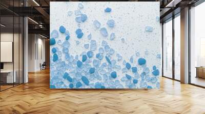 turquoise and blue salt crystals depicting the spray of the sea and waves Wall mural