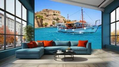 Spinalonga island is a popular tourist attraction in Crete, Greece. Wall mural