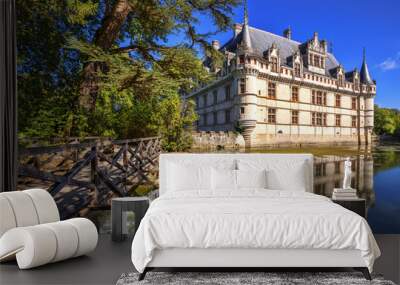 The chateau de Azay-le-Rideau, France. This castle is located in Wall mural