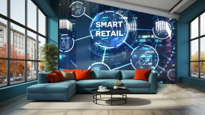 Smart retail management system. Omni channel concept Wall mural