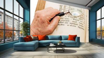 The old woman reads the bible Wall mural