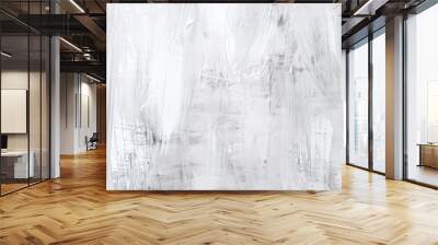 White and grey abstract oil painting texture. Modern acrylic background, The Chaos of Emotion on Canvas. Wall mural