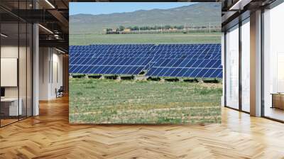 Zhambyl region, Kazakhstan - 05.15.2013 : Solar panels are displayed in a row throughout the station. Wall mural