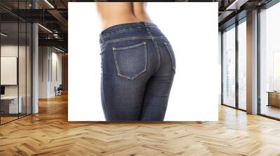 female buttocks in jeans on a white background Wall mural