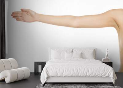 whole female arm on white background Wall mural