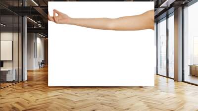 whole female arm on white background Wall mural