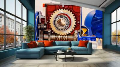 Gearbox on large electric motor Wall mural