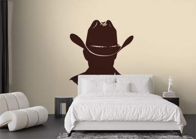 Beautiful and stylish cowboy hat logo. Wall mural