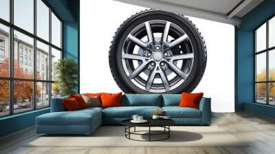 car wheel on white background Wall mural