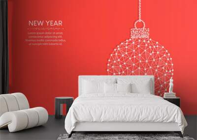 Christmas ball polygonal vector illustration	 Wall mural