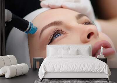 Close-up of a modern hydrofacial device used for facial cleansing. Modern cosmetology. Wall mural